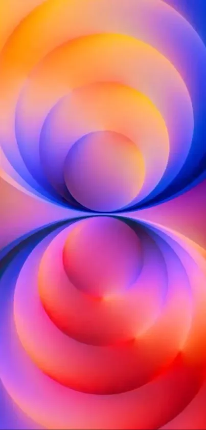 Vibrant abstract wallpaper with colorful circular patterns.