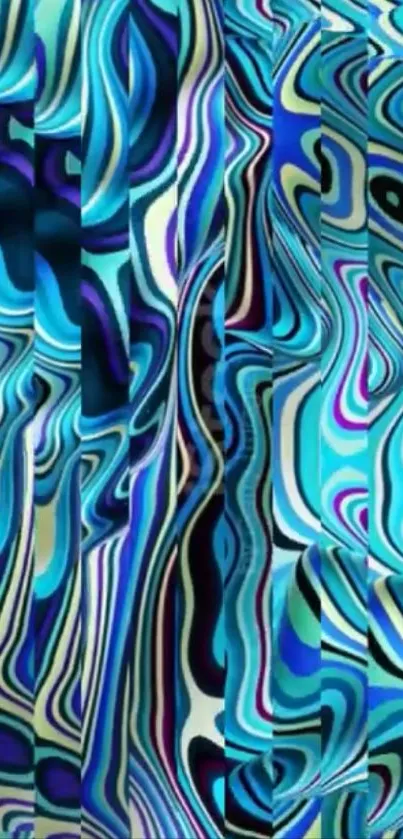 Colorful abstract wallpaper with fluid blue patterns.