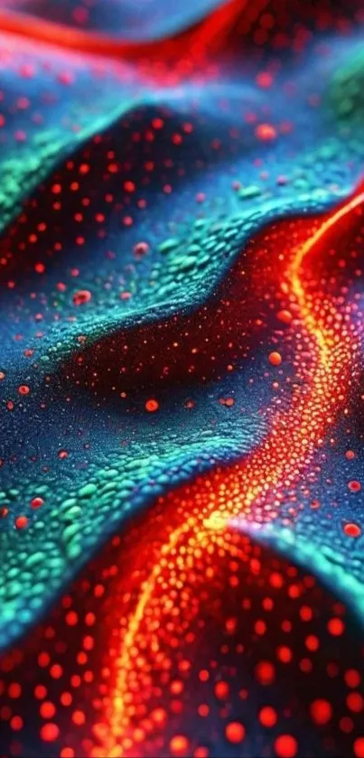 Vibrant abstract wallpaper with colorful droplets on dynamic patterns.