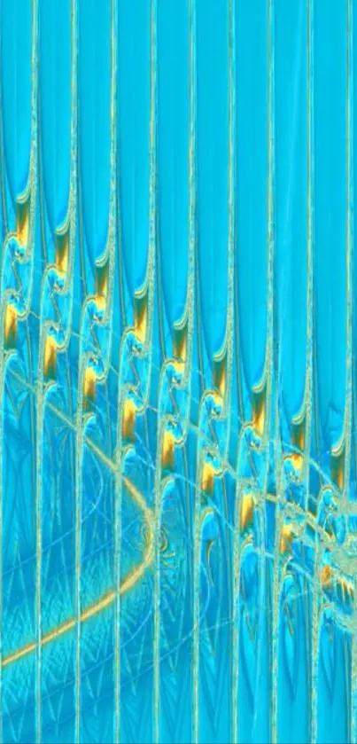 Dynamic blue and gold abstract wallpaper design.