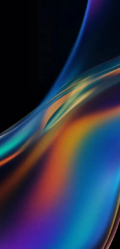 Vibrant abstract wallpaper with colorful fluid waves.