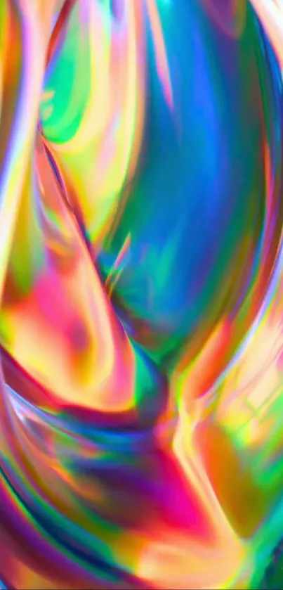 Vibrant and colorful abstract mobile wallpaper with rainbow hues.