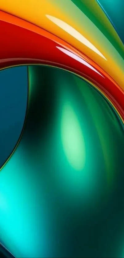 Vibrant abstract mobile wallpaper with colorful swirls.