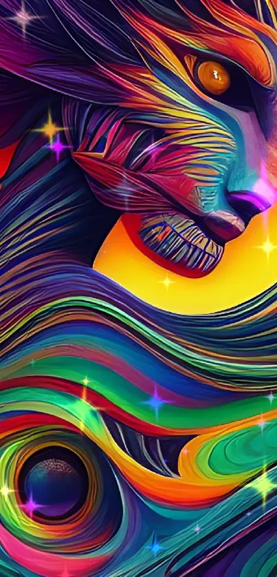 Vibrant abstract wallpaper with dynamic colors.