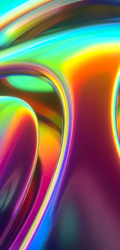 Vibrant abstract wallpaper with colorful dynamic waves.