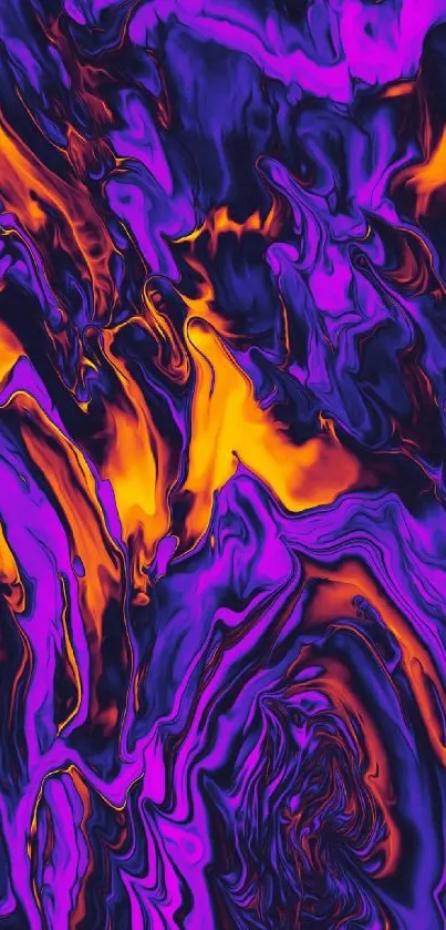 Dynamic purple and orange abstract wallpaper.