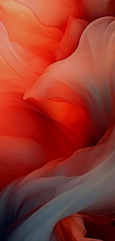 Vibrant red-orange abstract swirl wallpaper for mobile.