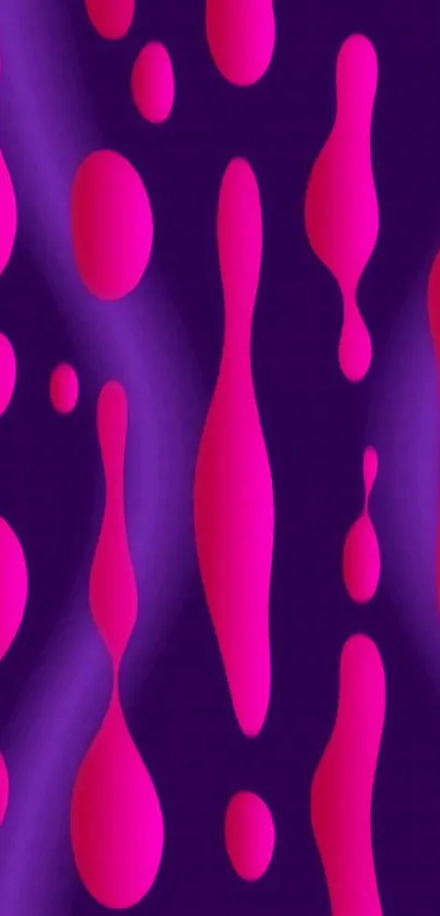 Vibrant abstract wallpaper with purple and pink shapes.