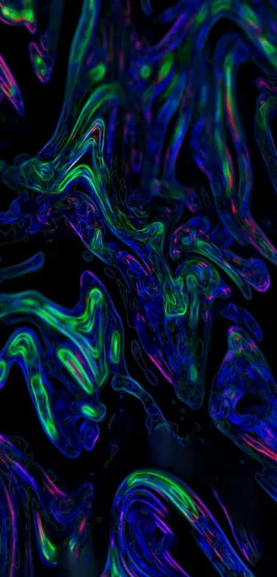 Vibrant abstract mobile wallpaper with multicolored fluid patterns.