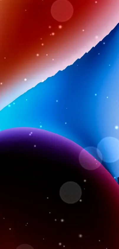 Vibrant abstract wallpaper with colors and cosmic bubbles.