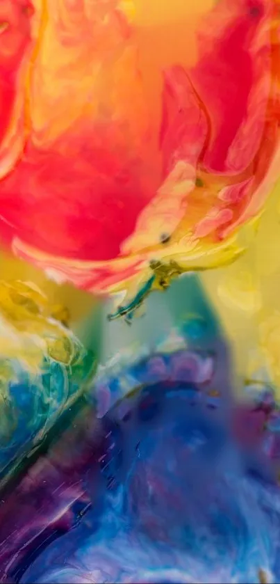 Vibrant abstract wallpaper with swirling colors creating a dynamic and lively effect.