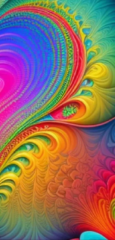 Vibrant abstract mobile wallpaper with colorful swirls and patterns