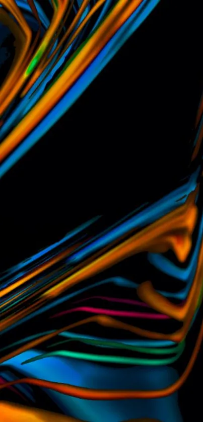 Vibrant abstract design with dynamic colors on a mobile wallpaper background.