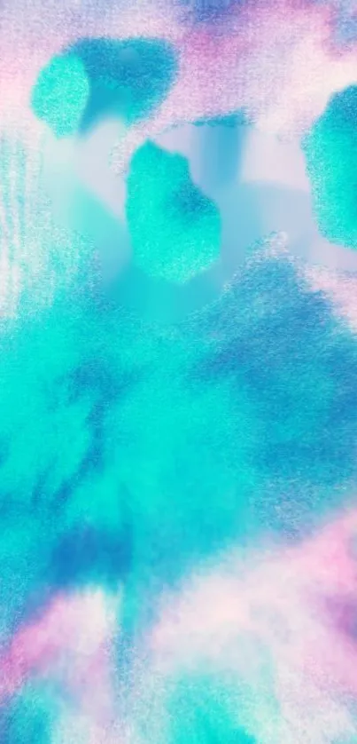 Vibrant cyan and pink abstract mobile wallpaper design.