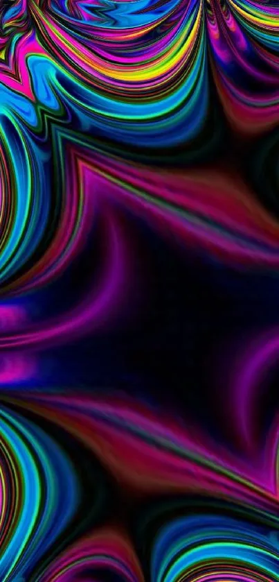 Vibrant abstract wallpaper with swirling patterns and vivid colors.