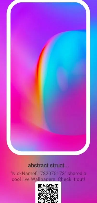 Vibrant pink and blue abstract mobile wallpaper.