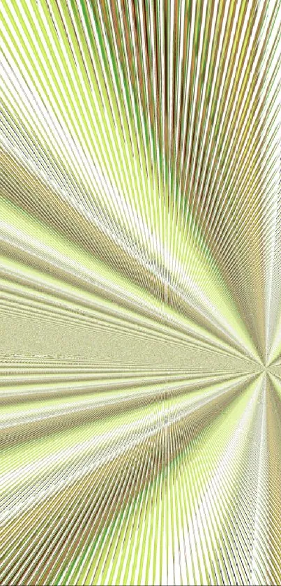 Vibrant abstract mobile wallpaper with green and yellow radiant lines.