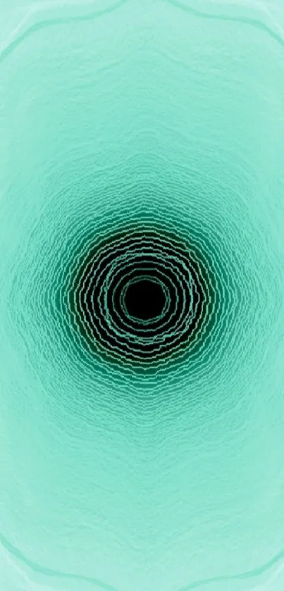 Vibrant teal abstract mobile wallpaper with concentric circles.