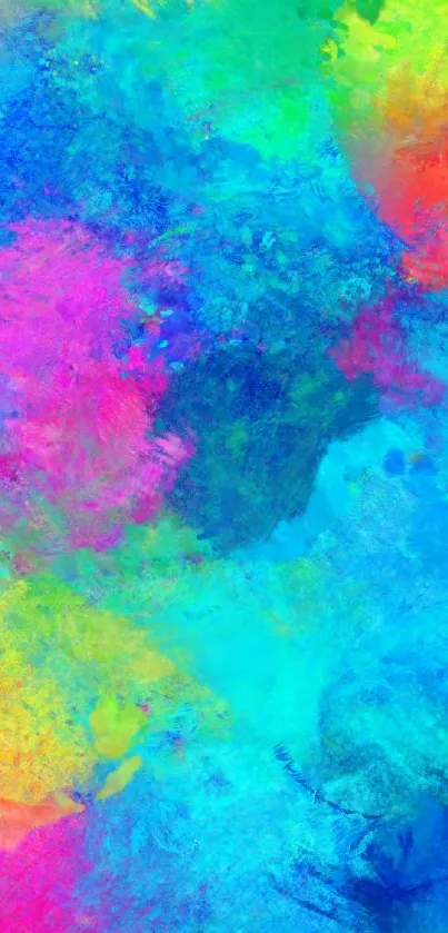 Vibrant abstract mobile wallpaper with colorful brush strokes.