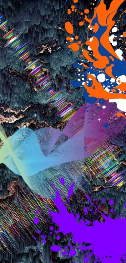 Vibrant abstract mobile wallpaper with dynamic colors and textures.