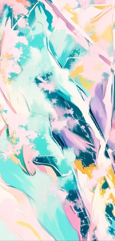 Colorful abstract mobile wallpaper with vibrant pastel hues.