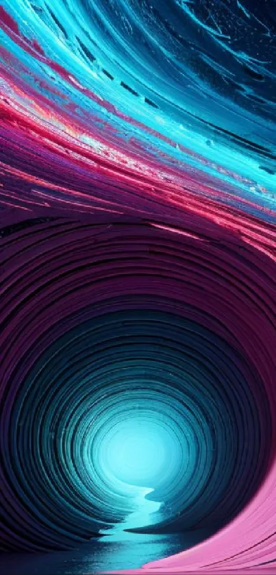 Vibrant abstract wallpaper with blue and purple swirling patterns.