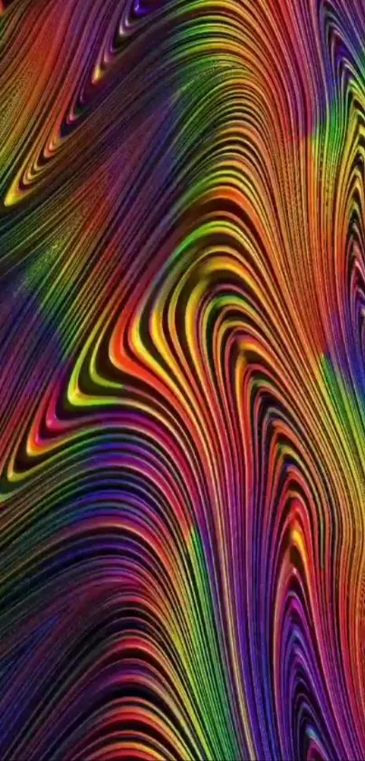 Vibrant rainbow abstract wallpaper with swirling patterns.