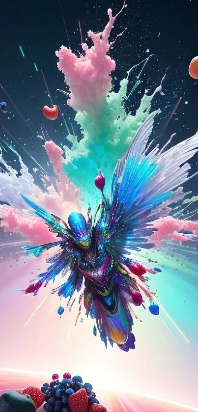 Colorful abstract splash wallpaper with vibrant colors and dynamic shapes.