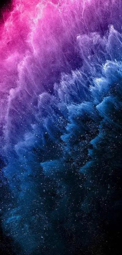 Vibrant abstract wallpaper with pink, purple, and blue hues.