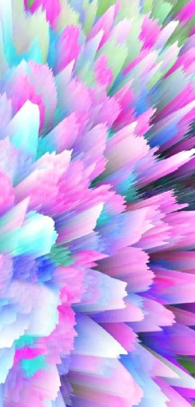 Vibrant pastel abstract wallpaper with dynamic spikes.