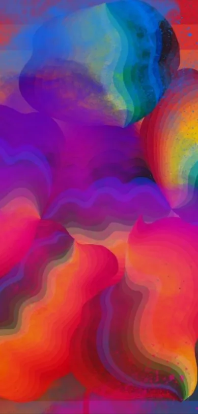 Vibrant abstract wallpaper with rainbow gradient colors.