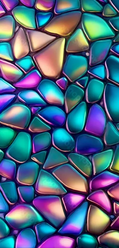 Colorful abstract mosaic pattern wallpaper.