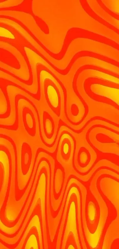 Abstract orange and yellow waves mobile wallpaper.