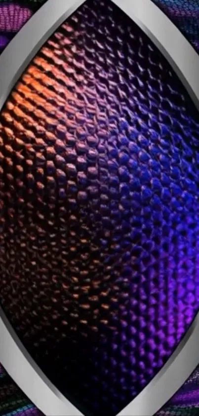 Vibrant abstract pattern with metallic frame.