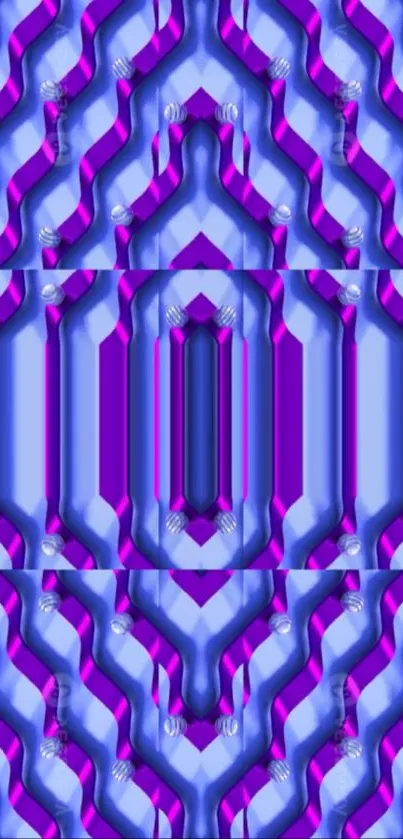 Vibrant purple and blue abstract geometric pattern wallpaper.