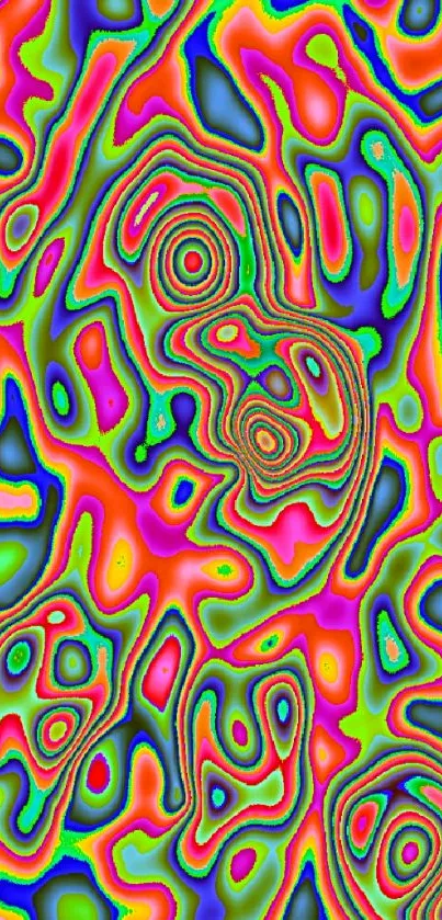 Vibrant, colorful abstract mobile wallpaper with psychedelic patterns.