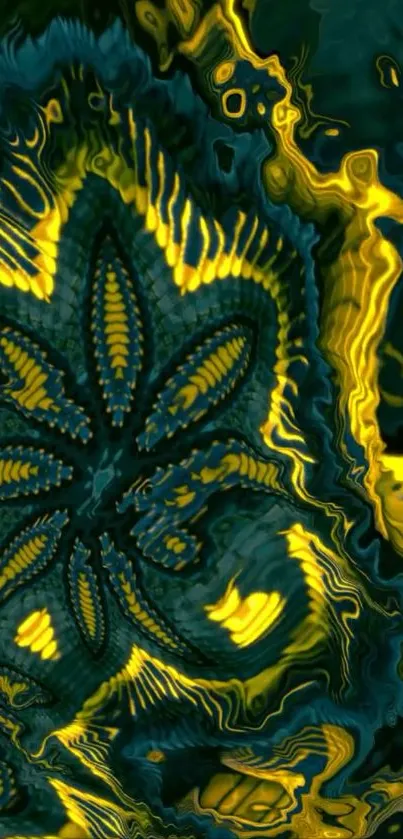 Vibrant abstract floral pattern wallpaper with dynamic colors.
