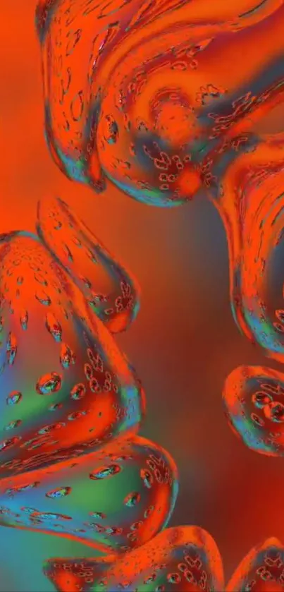 Dynamic red and blue abstract wallpaper design.