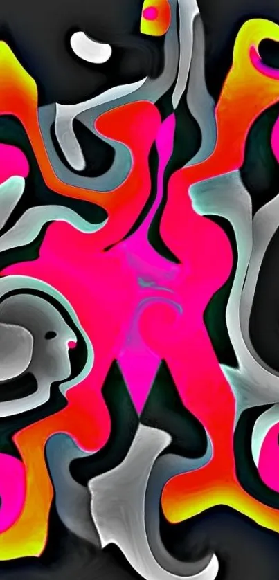 Vibrant abstract design with neon colors.