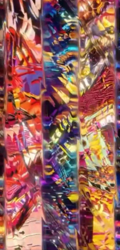 Vibrant abstract art mobile wallpaper with colorful patterns.