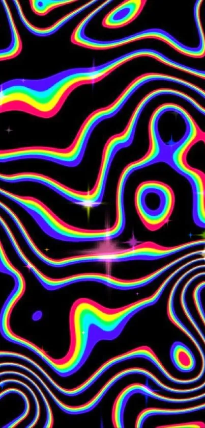 Vibrant wavy abstract pattern wallpaper