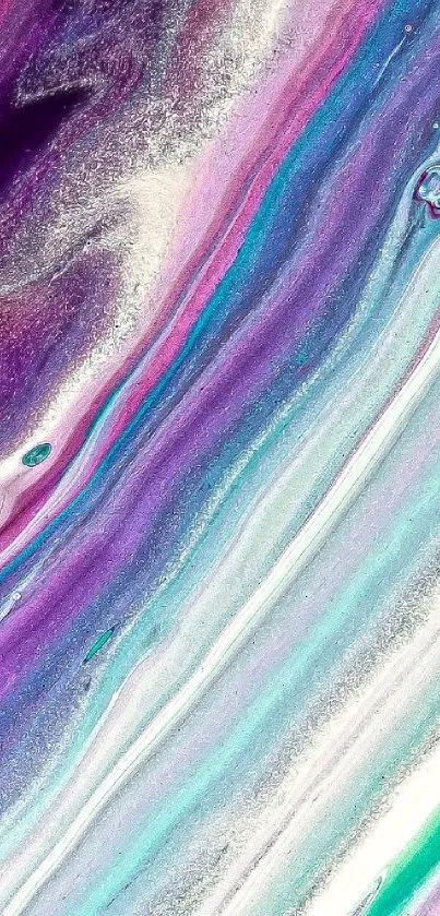 Vibrant abstract mobile wallpaper with waves of purple, blue, and pink colors.