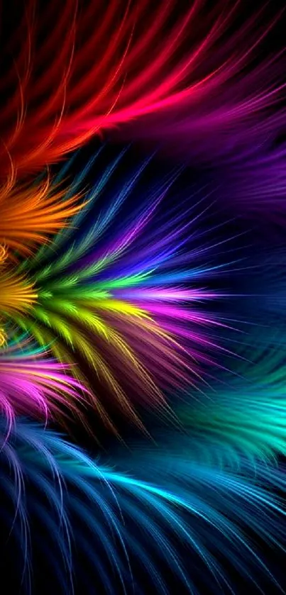 Abstract vibrant wallpaper with colorful swirling patterns.