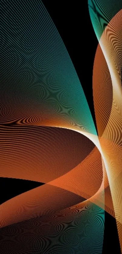 Vibrant abstract wallpaper with colorful waves and dynamic lines on a black background.