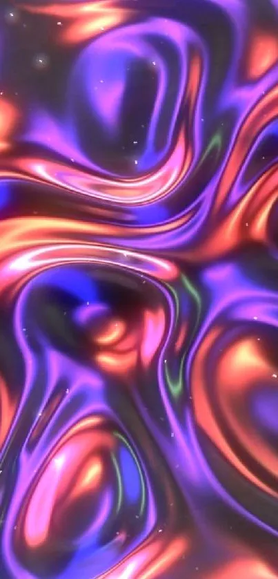 Vibrant abstract wallpaper with swirling purple and orange colors.