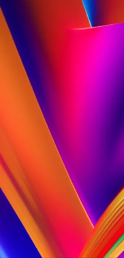 Vibrant abstract mobile wallpaper with colorful dynamic shapes.
