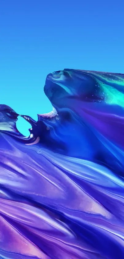 Abstract blue and purple phone wallpaper with vibrant swirls.