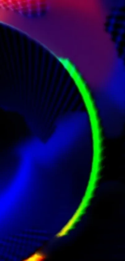 Vibrant abstract wallpaper with electric blue and vivid green accents.