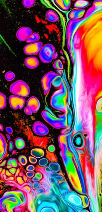 Vibrant abstract wallpaper with colorful swirls.