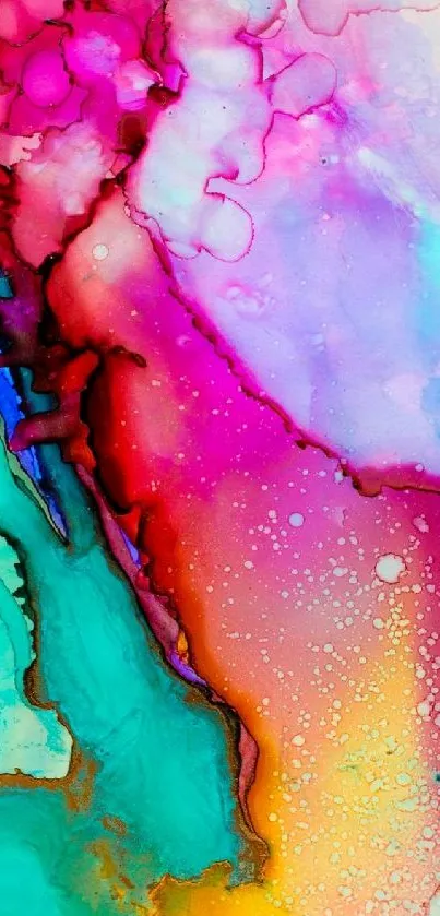 Vibrant abstract fluid art wallpaper for mobile phone.